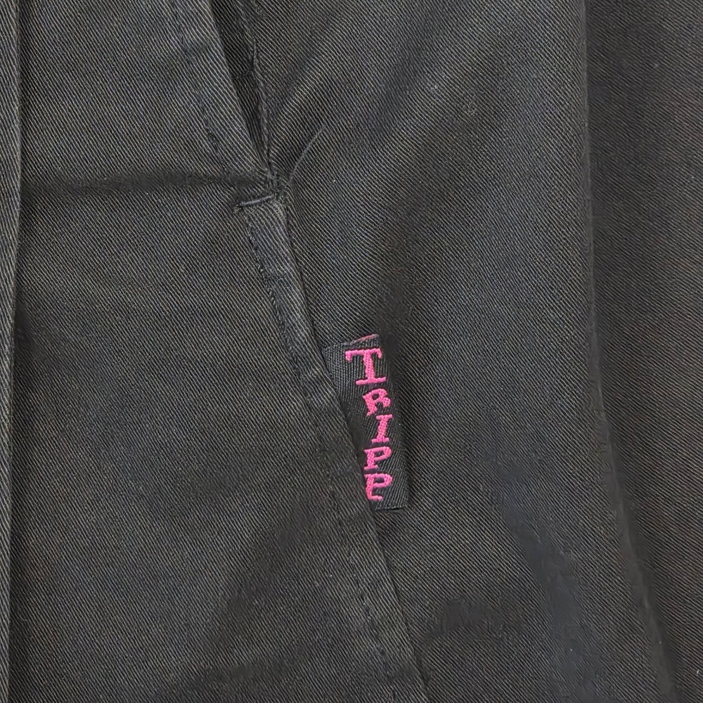 Tripp NYC Trench Coat Womens Small Black Corset Lace Up Goth Punk Vintage Pink - Picture 12 of 16